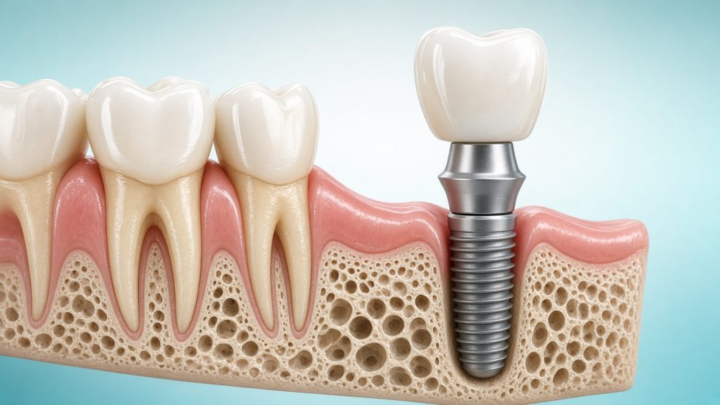 Dentalni implantat uz prirodne zube